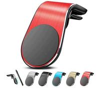 Mciluyaiio Soporte magnético para navegación de teléfono móvil, Tipo L, Giratorio 360°, para Coche, para ventilación de Aire, Universal, Compatible con Cualquier Smartphone (Rojo)