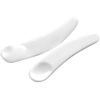 mciskin 100pcs Mini desechable curvo cosmético espátula pala de maquillaje mascarilla espátula plástico cuchara