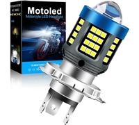 MCK Auto - Bombillas de faros de moto scooter H4 actualizadas LED blancas de haz alto y bajo Plug and Play con proyector HD (paquete de 1) - MHBH4 - Convierte tu conducción