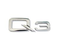 MCK Auto - Logotipo de maletero trasero plateado brillante Q3, modificación del emblema de afinación