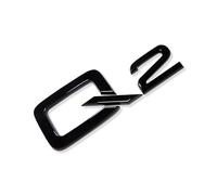 MCK Auto - Q2 Negro Brillante Delantero Trasero Ala Negro Insignia Logo Bota Emblema Etiqueta Adhesiva Tuning