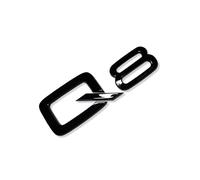 MCK Auto - Q8 Negro Brillante Delantero Trasero Ala Negro Insignia Logo Bota Emblema Etiqueta Adhesiva Tuning