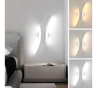 Mckalen Aplique de Pared Interior LED 11W 1237LM, 3000K/4500K/6500K, Blanco | 3 Colores Lámpara de Pared 44.5CM, Iluminación de Pared Diseño Lineal para Dormitorio Sala de Estar Escaleras Comedor Pasillo