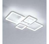 Mckalen Lámpara de Techo LED Moderna, 56W 6300LM Plafon Led Techo Cuadrada Design, Blanca Lámpara de Techo para Salon Comedor Cocina Dormitorio Sala de Estudio,6500K Blanco Frio