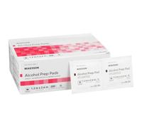 McKesson Alcohol Prep Pad Pdi de un solo uso Med individual paquete de 2 capas 200 no estériles, caja de 200