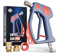 McKillans® Swivel Gun Pro - Mango giratorio de alta presión, enchufe macho de 3/8" y acoplador rápido de 1/4", pistola de lavado eléctrica compatible con cañón de espuma, soporte para boquillas