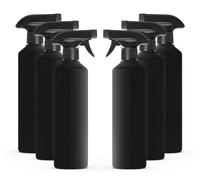 McKLords - Paquete de 6 botellas de agua vacías de plástico negro para limpieza de 500 ml - Botellas de spray vacías con gatillo manual para jardinería y limpieza del hogar - Recargables industriales