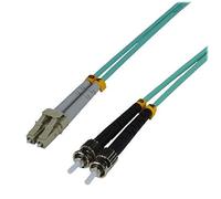MCL 15m LC/ST OM3 Cable de Fibra optica Blue,Multicolour - Cable de Fibra óptica (15 m, OM3, LC, ST, Male Connector/Male Connector, Blue,Multicolour)