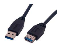 MCL MC923AMF-1M/N - Cable USB (1 m, USB A, USB A, 3.0 (3.1 Gen 1), Male Connector/Female Connector, Negro)