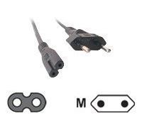 MCL Power Cord Portable Black 2.0m 2m Negro - Cable (2 m, Negro)