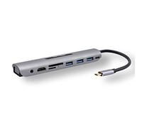 MCL Samar Estación de Carga multipuerto USB Tipo C con Lector de Tarjetas