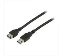 MCL USB 3.0, M/FM, 1.8m - Cable USB (M/FM, 1.8m, 1,8 m, USB A, USB A, 3.0 (3.1 Gen 1), Male Connector/Female Connector, Negro)