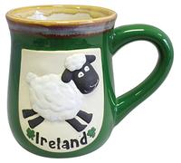 McLaughlin's Irish Shop Taza de cerámica verde con divertida oveja irlandesa y texto en Irlanda