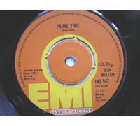 McLean, Don Prime Time 7" EMI INT542 EX 1977 there is handwritten number on label and 2mm drill hole in label rim, there is sticker mark on side two label.