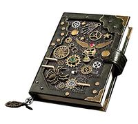 MCLIUJIA Cuaderno De Notas Diario De Historia, Tapa Dura, Material De Metal Cortical, Diario, Papel Grueso Premium Rayado Clásico, 6.5 X 5 Pies Oficina Y Papelería(F)