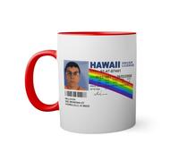 McLovin Hawaii Drivers License Fake ID Taza de color roja con mango a juego taza 330ml