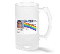 McLovin Hawaii Drivers License Fake ID Taza de cristal pintado transparente Taza para de Beer 500ml