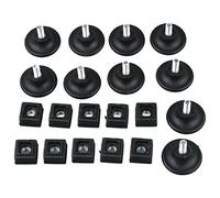 MCMILEE 10 Juegos de 45 Mm de DiáMetro Base, Pie de NivelacióN Ajustable, Kit de InsercióN de Tubo Cuadrado de 25 Mm X 25 Mm