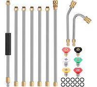 MCMILEE 7 Varillas de ExtensióN para Lavadora una PresióN, Lanza de Repuesto de 10 Pies, Varilla Curva de 30 o 120 Grados, 6 Puntas de Boquilla de PulverizacióN