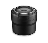 MCMILEE Cenicero PortáTil con Luz LED del AutomóVil Cenicero de Pitillo Cenicero para Autos Ceniceros Sin Humo Accesorios para Autos, Negro