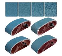 MCMILEE Kit de Correas de Lija para Lijadora de Banda de 3x21 Pulgadas, 20 Piezas (5 de Cada de Grano 40/60/80/120), Correas de Lija de Papel para Lijadora de Banda de Circonio