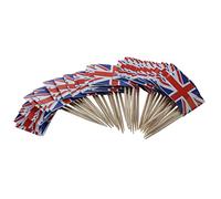 MCMILEE Palillo de Bandera de Reino de Coctel - Paquete de 50 - Ideal para Fiestas de BBq's Jubileo de Las Reinas
