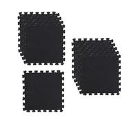 MCMUZKZS 10 Piezas Alfombra Cuadrada Puzzle Tapete Baldosas Entretejidas Infantil Material EVA Poliéster Recortable Suave Adecuada para Sala de Juegos Habitaci, Negro