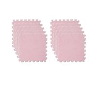 MCMUZKZS 10 Piezas Alfombra Cuadrada Puzzle Tapete Baldosas Entretejidas Infantil Material EVA Poliéster Recortable Suave Adecuada para Sala de Juegos Habitaci, Rosa Claro