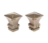 MCMUZKZS 2 Piezas de Extremos para Barra de Cortina de Ventana, Barra para Visillo/estores de 28 Mm de Diámetro, Torre Cuadrada Bronce, Individual