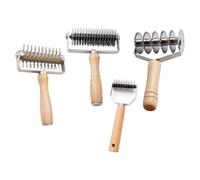 MCMUZKZS 4 Piezas de Rodillos de Rejilla Docker, Utensilios de Cocina para Cortar Fideos Y para Panes de Restaurante Y Repostería.