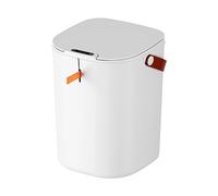 MCMUZKZS Basurero Automático Cubo Eléctrico Papelera Inteligente Contenedor Rectangular con de y Pie Tapa Sellada Material Fácil de Limpiar, Blanco