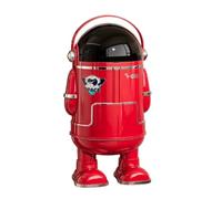 MCMUZKZS Bote de Basura con Ruedas Cubo de Basura Contenedor con Tapa Diseño Original Material Apto para Habitaciones Infantiles Oficina Área de Juegos Altura, Rojo Brillante