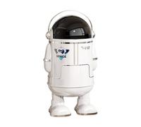 MCMUZKZS Bote de Basura con Ruedas Cubo de Basura Contenedor con Tapa Diseño Original Material Apto para Habitaciones Infantiles Oficina Área de Juegos Altura, Blanco Brillante