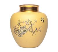 MCMUZKZS Bote para Té, Bote Sellado, Fácil de Usar, Decoración del Hogar, Contenedor de Almacenamiento de Alimentos, Tarro para Té, Lata para Té Suelto, Café Y, Flor de Ciruelo, 12cm X 14.5cm