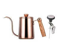 MCMUZKZS Cafetera de Acero Inoxidable Hervidor de Jarra con Integrado y Mango Resistente al Adecuada para Preparar Café, Oro Rosa, Individual