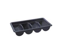 MCMUZKZS Caja Organizadora de Cubiertos de 4 Compartimentos con Cajón para Utensilios, Ahorra Espacio Y Es Ideal para El Hogar, La Habitación O Establecimiento, Negro, tal como se describe