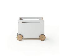 MCMUZKZS Carro de Almacenamiento Infantil Carrito Organizador Juguetero Baúl Rodante con Ruedas de Madera y Silicona Fácil de Empujar con Asa Horizontal, 51 36 12.5 Cm, 白色