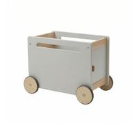 MCMUZKZS Carro de Almacenamiento Infantil Carrito Organizador Juguetero Baúl Rodante con Ruedas de Madera y Silicona Fácil de Empujar con Asa Horizontal, 51 36 12.5 Cm, 浅灰色