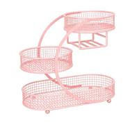 MCMUZKZS Cesta, Cesta de Almacenamiento de Pan, Soporte de Hierro Moderno, Cestas de Almacenamiento de para Mesa de Comedor, Sala de, Rosa, tal como se describe