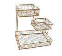 MCMUZKZS Cesta para Frutas, Estante de Encimera de Cocina, Estante de Varios Niveles de Gran Capacidad para Verduras, Estante de Almacenamiento de Verduras, Oro, tal como se describe