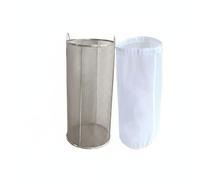 MCMUZKZS Colador de Acero Inoxidable para Bebidas Fermentadas Cesta Filtrante Soporte Múltiple y Malla Resistente Adecuado para Cocina Doméstica y Preparación de Fermentos, 18CM, Bolsa Cucharón