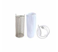 MCMUZKZS Colador de Acero Inoxidable para Bebidas Fermentadas Cesta Filtrante Soporte Múltiple y Malla Resistente Adecuado para Cocina Doméstica y Preparación de Fermentos, 10CM, Bolsa Cucharón Paja