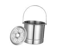 MCMUZKZS Cubitera de Hielo, Barril de Vino con Asa, 1 Litro, Recipiente, Acero Inoxidable, Cubeta de Metal para Bebidas, Ideal para Picnics en Int, Plata, tal como se describe