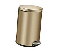 MCMUZKZS Cubo de Basura con Pedal, Silencioso Y de Cierre Suave, Resistente Al Aceite Y Al Agua, de 6 Litros, para Cocina, Baño, Aseo, Oficina, Oro