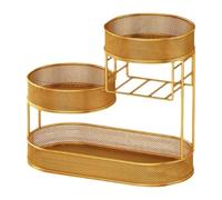 MCMUZKZS de Hierro, Organizador de Almacenamiento de Cocina, Decoración Del Hogar, Cesta de Almacenamiento de Gran Capacidad para Fiestas, Oro, tal como se describe