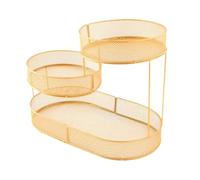 MCMUZKZS de Mostrador, Cuenco para Servir de 3 Niveles, Bandeja de Servir de Mostrador, Contenedor, Soporte para Frutas, Cesta de Almacenamient, Oro, tal como se describe