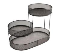 MCMUZKZS de Mostrador, Cuenco para Servir de 3 Niveles, Bandeja de Servir de Mostrador, Contenedor, Soporte para Frutas, Cesta de Almacenamient, Negro, tal como se describe