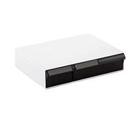 MCMUZKZS Organizador Bajo El Cajón Del Escritorio, Bandeja de Almacenamiento, Caja Autoadhesiva para debajo Del Escritorio, Contenedor de Escritorio Par, doble negro