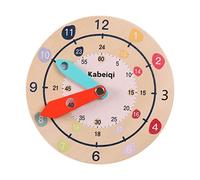 MCMUZKZS Reloj Infantil para Aprendizaje Minuto Segundo Juguete Educativo de Madera Reloj Didáctico de Formas Colores Entrenamiento
