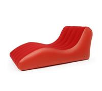 MCMUZKZS Sofá Inflable Exterior Sofá Sillón Diván Asiento con Diseño Ergonómico y Zona Amplia Material PVC Flocado Agradable Plegado Pequeño para Guardar, Rojo